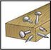 Holz mit Nagelrückständen Holz mit Nagelrückständen