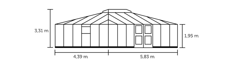 Juliana Gewächshaus Grand Oase Set inkl. Fundamentrahmen - 25,6 m²