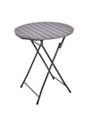 Vorschaubild Garden Pleasure Balkon-Set LUGO, Klapptisch Ø 60 + 2 Klappstühle, Stahl Dunkelgrau / Nonwood Grau