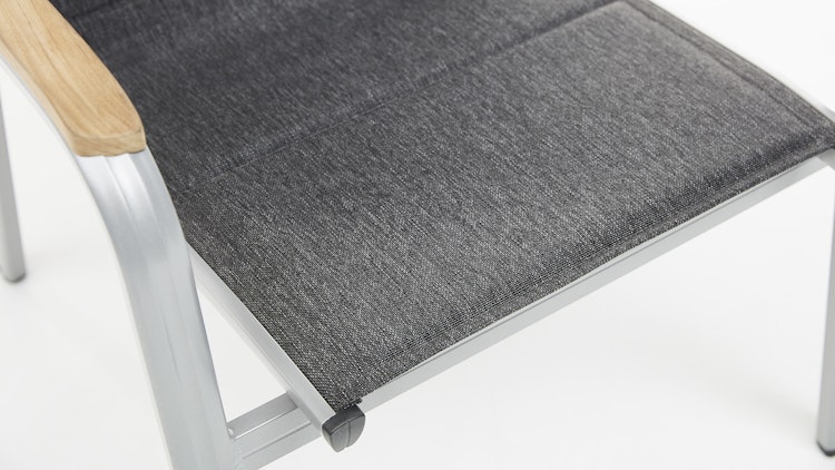 Kettler Stapelsessel GRANADA PADDED, Aluminium Silber / Outdoorgewebe Anthrazit - Auslaufartikel / Einzelstück