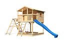 Vorschaubild Akubi Kinderspielhaus Kinderspielgerät Benjamin inkl. Wellenrutsche und Doppelschaukelanbau mit Klettergerüst und Netzrampe