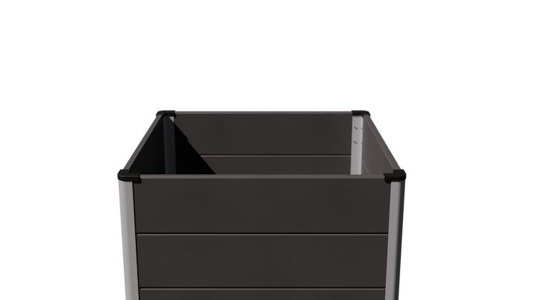 GroJa Solid Stecksystem Hochbeet Cube 70 x 70 x 75 cm Anthrazitgrau