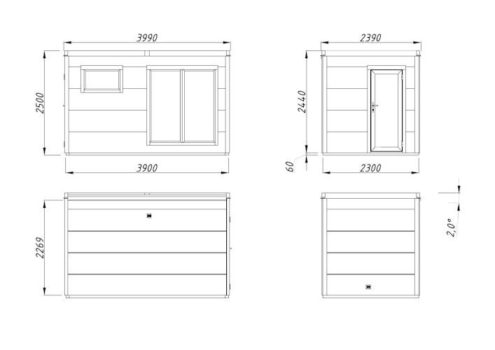Palmako Gartensauna Grace 8,2 m² - 56 mm
