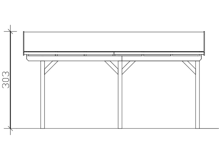 Skan Holz Fichtelberg - Satteldach Einzelcarport Breite 317 cm
