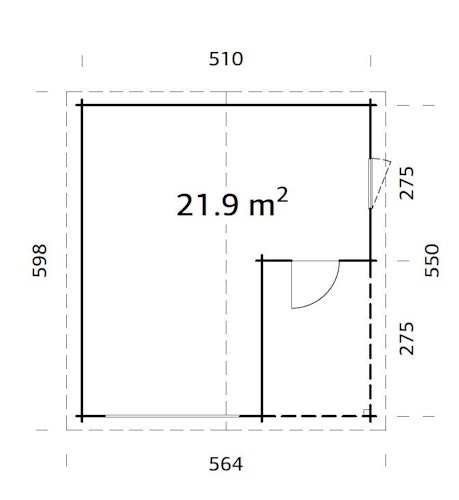 Palmako Garage Roger 21,9+5,2 m² - 44 mm - ohne Tor