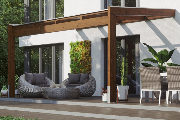 Skan Holz Terrassenüberdachung Novara Breite 450 cm