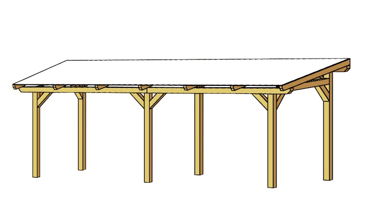 Skan Holz Siena aus Leimholz mit Mittelpfosten Breite 648 cm freistehende Terrassenüberdachung