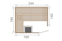 Vorschaubild Weka Elementsauna Varberg 4 Trend Familiensauna mit Eckeinstieg & weiß lasierten Fronten - 68 mm