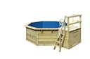 Vorschaubild Karibu Pool Modell X1 400 x 400 cm mit Terrasse - kesseldruckimprägniert mit Metallecken