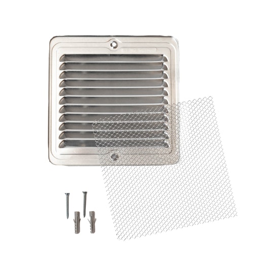 Lüftungsgitter für Gartenhäuser inkl. Befestigungsmaterial & Insektenschutzgitter - 4er Set