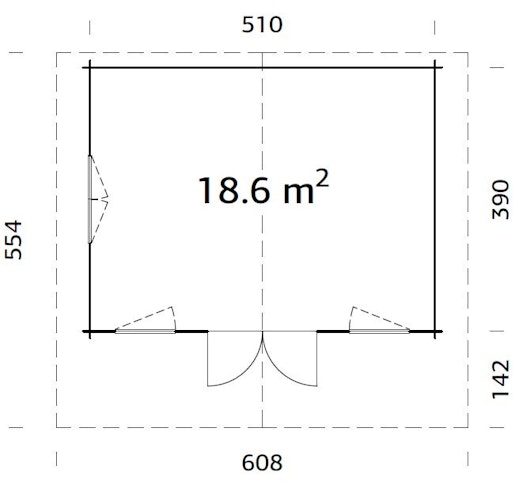 Palmako Gartenhaus Helena 18,6 m² - 70 mm