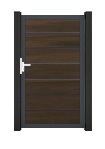 GroJa Solid Grande Premium Tor 1-flügelig Sondermaß mit Anthrazitrahmen