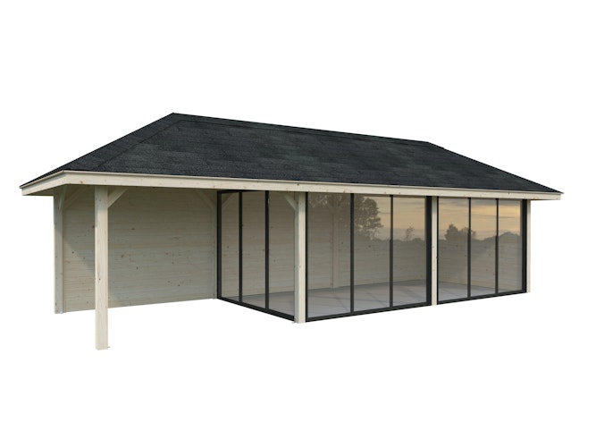 Palmako Pavillon Bianca 24,9 m² Set 517 Slide Plus mit Isolierglas-Schiebetüren