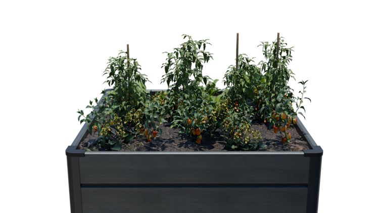 GroJa Solid Rhombus Stecksystem Hochbeet Cube 70 x 70 x 79 cm  Steingrau co-extrudiert