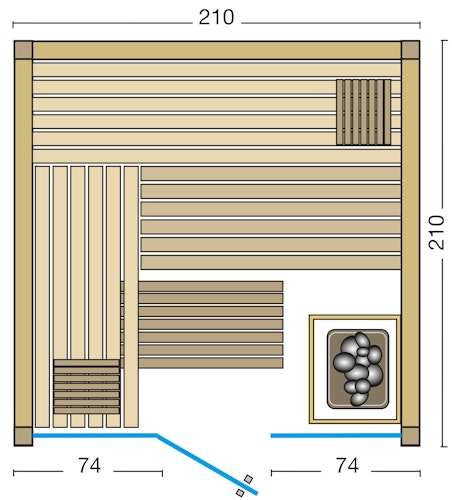 Infraworld Sauna Panorama - Elementsauna mit Glasfront inkl. 5-teiligem gratis Zubehörset