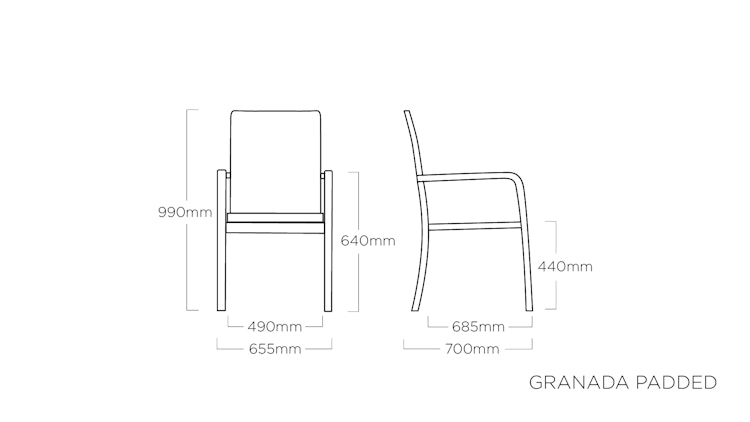 Kettler Stapelsessel GRANADA PADDED, Aluminium Silber / Outdoorgewebe Anthrazit - Auslaufartikel / Einzelstück