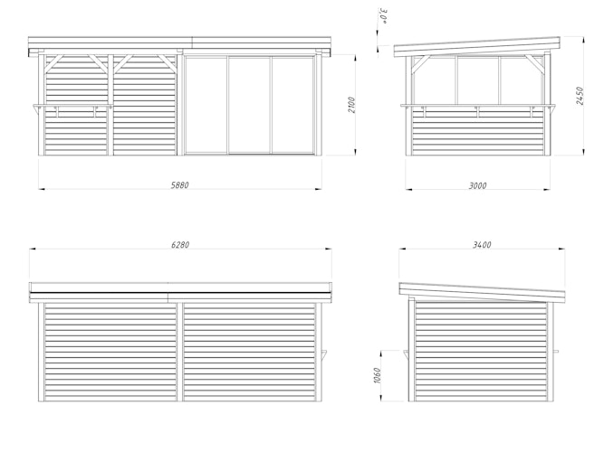 Palmako Gartenhaus Connect Lenna 16,6 m² Set 407 Slide