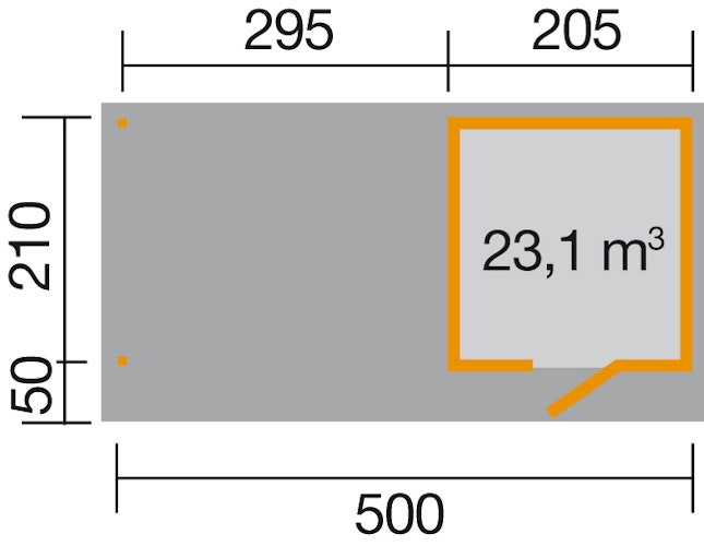 Weka Gartenhaus Designhaus wekaLine 172 B mit Anbau (295 cm)