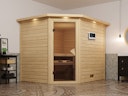 Vorschaubild Karibu Sauna Tanami - Massivholzsauna mit Eckeinstieg 38 mm inkl. gratis Sauna-Zubehörset im Wert von 234,94 €