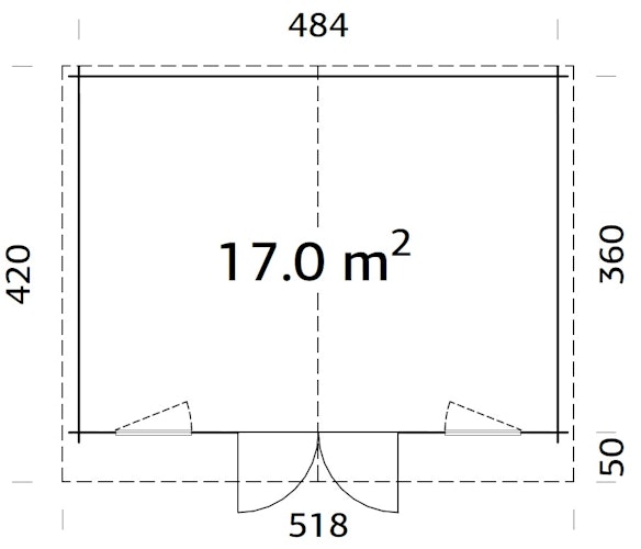 Palmako Gartenhaus Klara 17,0 m² - 28 mm