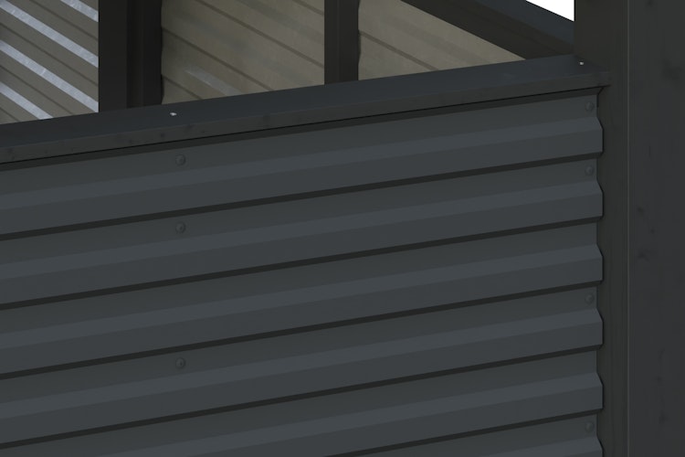 Skan Holz Carport Friesland Hybrid Set 13 557x555 cm inkl. Rück- und Seitenwände aus Aluminium