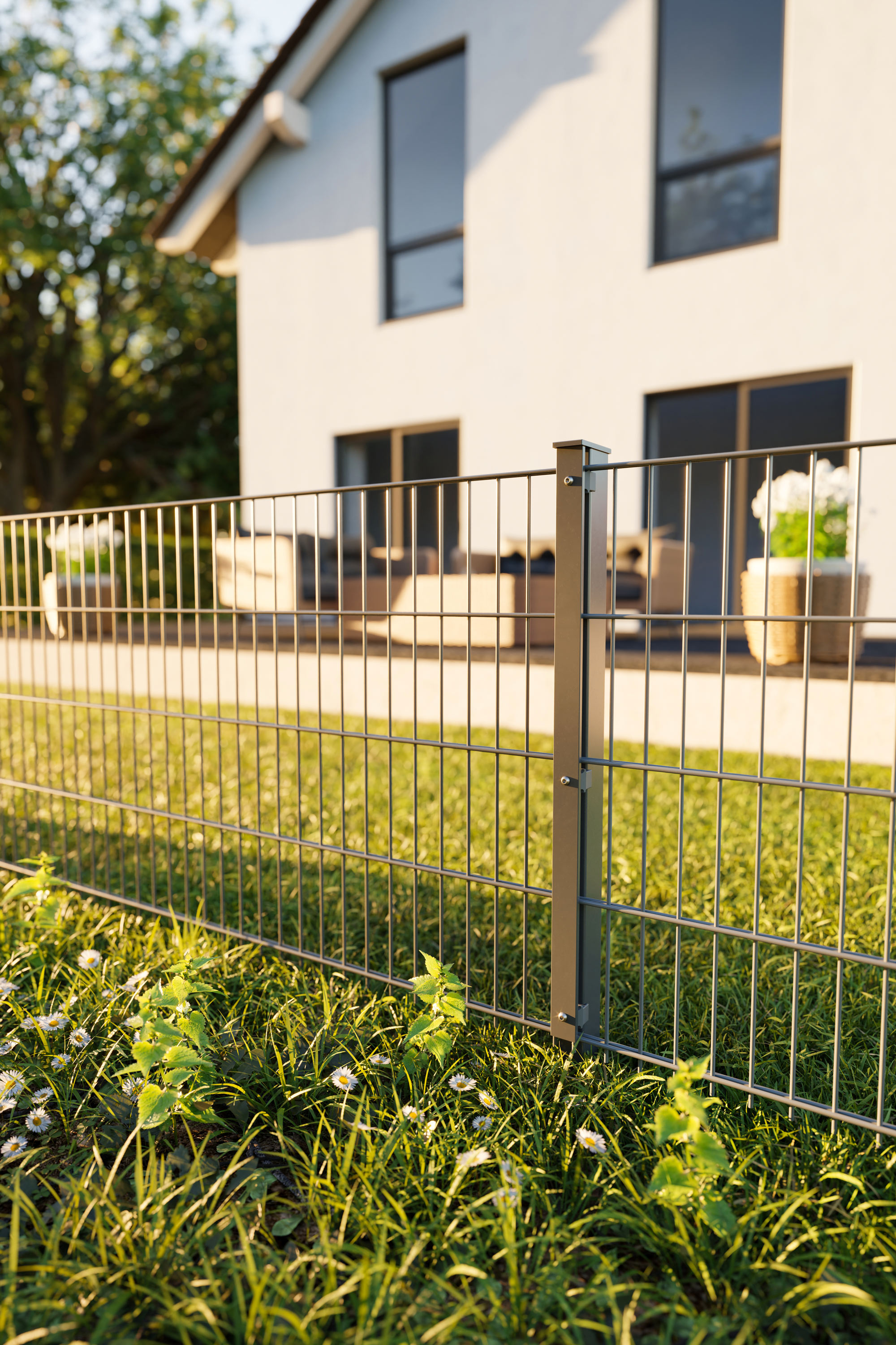 dz Doppelstab-Zaunset MAX 8/6/8 mit Pfosten VAP