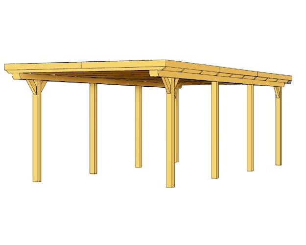 Skan Holz Emsland - Flachdach Carport aus Leimholz Breite 404 cm