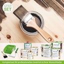 Vorschaubild Innen- und Außenanstrich Komplettset für Gartenhäuser von 10 bis 15 m² Grundfläche (Deckfarbe)