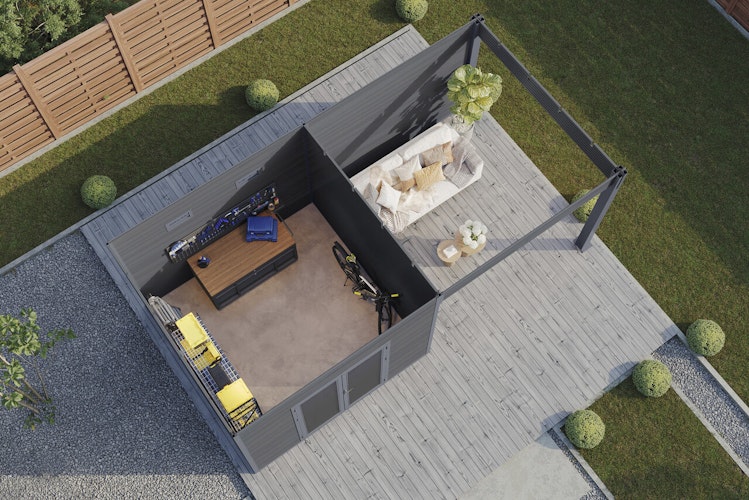 Wolff Finnhaus WPC Gartenhaus Solaro im Rhombus-Design - 28 mm