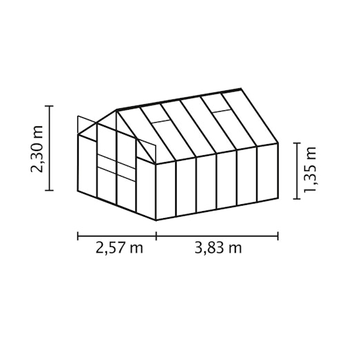 Vitavia Gewächshaus Mars 9900 inkl. 2 Dachfenstern - 9,9 m²