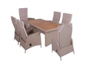Vorschaubild Garden Pleasure Gartenmöbel Set BRAGA 04, Tisch 180 x 90 + 6 Sessel, Polyrattan / Akazie / Kissen 100 % Polyester