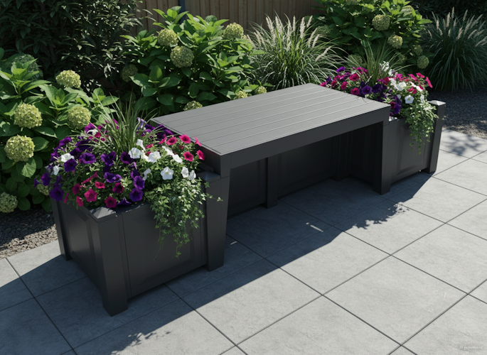KHW Gartenbank Berlin inkl. Pflanzkästen
