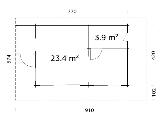 Palmako Ferienhaus Cecilia 27,3 m² Slide Plus - 70 mm