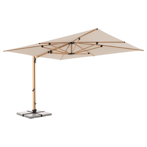 doppler Pendelschirm ALU WOOD 400 x 300 LED, Aluminium Esche-Optik / 100 % Polyester 180 g/m²