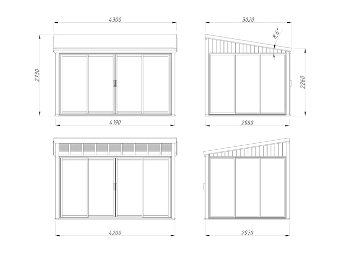 Palmako Glashaus Lumi 11,6 m² (Wintergartenanbau) - Slide