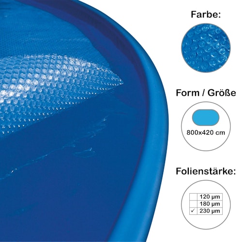 Summer Fun Extra-Solar-Abdeckung für 800x420cm Ovalform