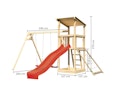 Vorschaubild Akubi Kinderspielturm Anna mit Pultdach inkl. Wellenrutsche, Netzrampe und Doppelschaukel