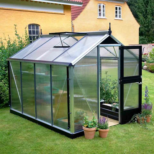 Juliana Gewächshaus Compact - 5 m² / 6,6 m² / 8,2 m² inkl. gratis Fundamentrahmen im Wert von bis zu 429€ (bei Sicherheitsglas+Farbe anthrazit)