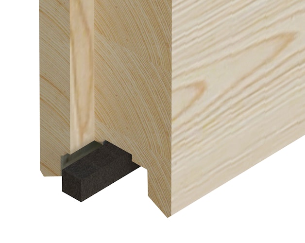 PRE:GA Gartenhaus Belchen 2 Räume Leimholz mit Isolierglas-Schiebetüren mit Schleppdach 700 x 300 cm