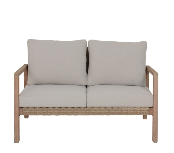 Garden Pleasure Lounge-Set SAN MATEO, Eukalyptus / Polyrattan / Kissen 100 % Polyester Beige