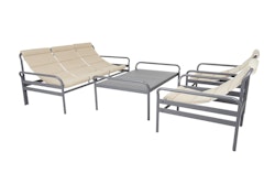 Brafab Loungeset SLING, Aluminium Anthrazit / Olefin (100 % Polypropylen) Barley - Abverkauf