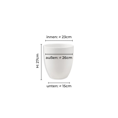 Wikholm form Design Pflanzgefäß / Blumentopf cremeweiß ⌀ 26 x H 27 cm