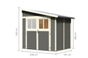 Vorschaubild Karibu Premium Gartenhaus Bomlitz 2/3/4 terragrau - 19 mm
