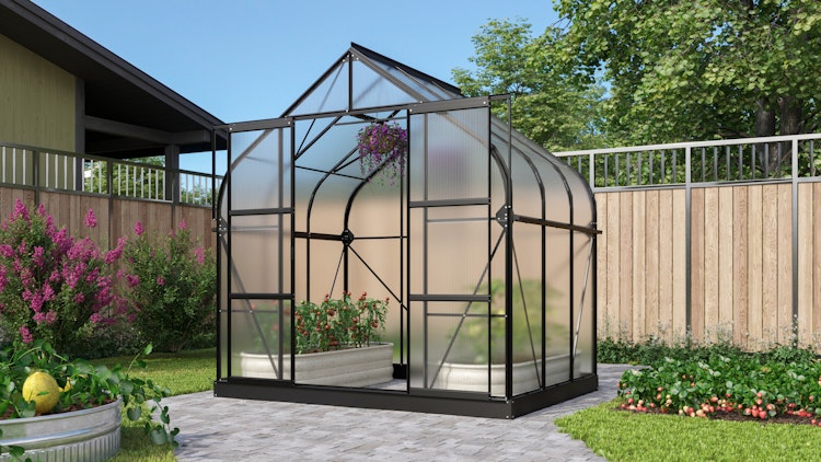 Vitavia Gewächshaus Dione/Diana 5000 inkl. 1 Dachfenster und Stahlfundamentrahmen - 5,0 m²