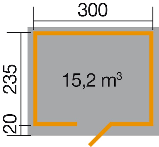 Weka 28 mm Gartenhaus 260 Anbauhaus