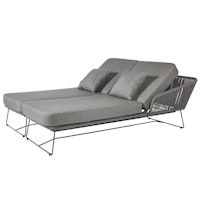 B-Ware Diamond Garden Daybed MILOS Doppelliege, Edelstahl Dunkelgrau / Rope Dunkelgrau / Sunproof (100 % Polypropylen)