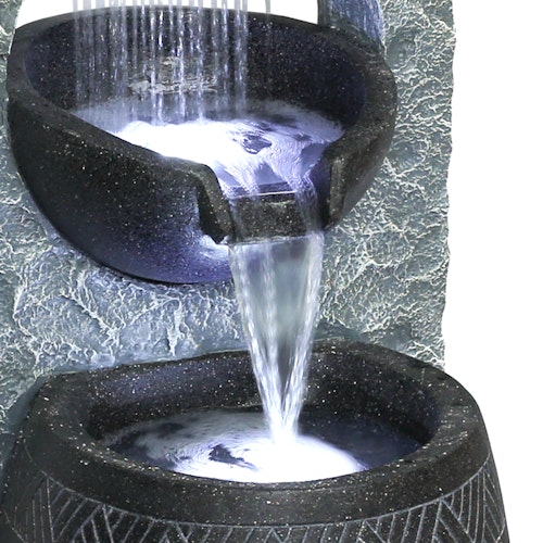 Gardenforma Wasserspiel Bahia, Polyresin inkl. Pumpe und LED-Beleuchtung