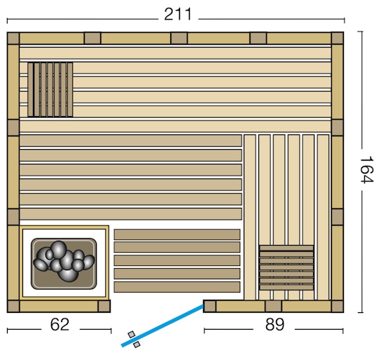 Infraworld Sauna Urban - 40 mm Massivholzsauna inkl. 5-teiligem gratis Zubehörset