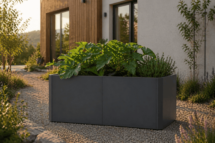 Premium Hochbeet aus Stahl anthrazit 160 x 80 x 75 cm