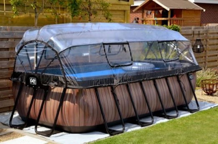 Exit rechteckiger Rahmenpool Premium mit Sandfilteranlage und Sonnendach